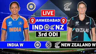 India Women v New Zealand Women 3rd ODI Live  IND W vs NZ W 3rd ODI Live Commentary  IND W Bowling [upl. by Blanchette]