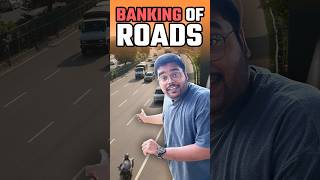 Banking Of Roads Explained 🛣️ shorts road safety informative hindi curious physics cars24 [upl. by Ajuna406]