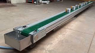 Aluminium Profile Conveyor with Cleated Belt [upl. by Eneles]