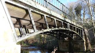 The fine Sontley Bridge  an iron river bridge built in 1845 on the Erddig Estate Wrecsam Cymru UK [upl. by Nnybor]