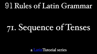 Rule 71 Sequence of Tenses [upl. by Ofloda]