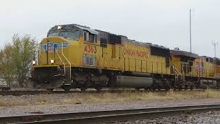 UP Fifth Street four trains and yard switchers November 14 2024 [upl. by Madson]