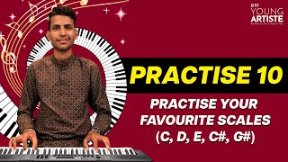 Practice Lesson 10  Choose and play your favorite scales C G D C G  Easy Piano Lessons [upl. by Llemart5]