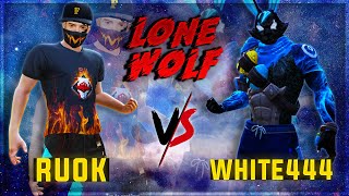 WHITE 444 VS RUOK  LONE WOLF 1VS1 ONLY RED DAMAGE [upl. by Socram]