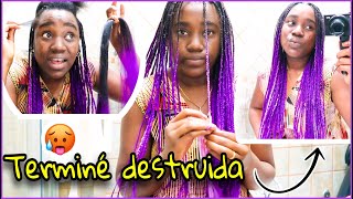 ASI ME HAGO LAS TRENZAS AFRICANAS EN CASA  TERMINE MUY CANZADA  EN CASA CON LA FAMILIA  Vlog [upl. by Trebeh]