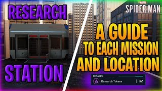 SPIDERMAN RESEARCH STATIONS  HOW TO GET RESEARCH TOKENS IN SPIDERMAN A GUIDE [upl. by Odlanra]