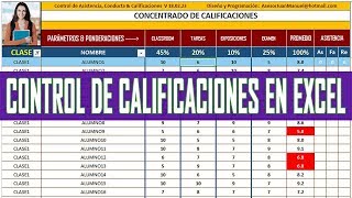 ⭐Cada MAESTRO Debería Usarlo Sistema en EXCEL Control de Calificaciones Conducta y Asistencia 2021 [upl. by Ellita]