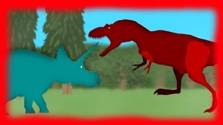 Dinosaurs Cartoons Battles Triceratops vs Daspletosaurus [upl. by Iorgos]