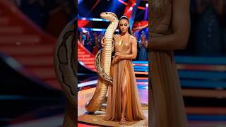 Girl dancing with Desert kingsnake AGT fusion live agt shorts [upl. by Zachar]