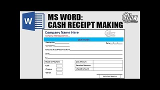 How to Make a Cash Receipt in Microsoft Word  eHow [upl. by Miles465]