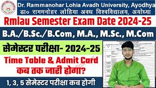 rmlau exam date  rmlau ugpg exam date 202425  rmlau news today  rmlau exam time table 2024​25 [upl. by Weinberg71]