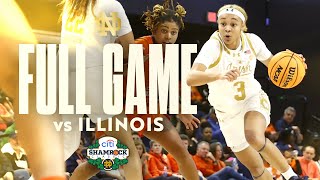 FULL GAME  Notre Dame Womens Basketball vs Illinois 2023 Shamrock Classic [upl. by Coucher]