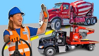 Handyman Hal Awesome Red Trucks for Kids  Trash Smash Truck and Concrete Truck [upl. by Eatnuahs]