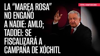 La “marea rosa” no engañó a nadie AMLO Taddei se fiscalizará a campaña de Xóchitl [upl. by Novyad32]