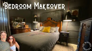 Bedroom Makeover  Moody Dark Eclectic Room  DIY Painted Dresser  Nightstands  Lights [upl. by Christye]