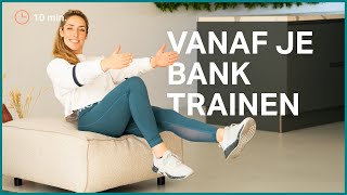 Zittende buikspieroefeningen voor thuis  Buikspieren trainen vanaf je bank  The Joy workout [upl. by Atauqal]