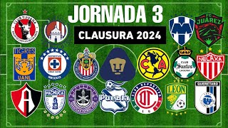 ✅️JORNADA 3 LIGA MX 2024 🇲🇽🇲🇽 [upl. by Aillimat]