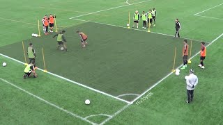 1vs1 Dribbling Soccer Drill  Attacking amp Defending Exercises [upl. by Guenna467]