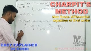 CHARPITS METHOD FOR PARTIAL DIFFERENTIAL EQUATION IN HINDI 🔥 CHARPITS METHOD EXAMPLES [upl. by Eidarb]