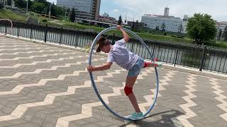 Demonstration training cyr wheel on the streets of Minsk [upl. by Shela]