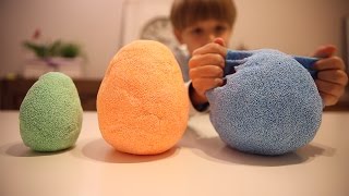 Fun Toys Eggs in Kinetic Foam [upl. by Aloise]