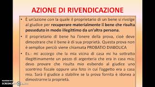 AZIONI A DIFESA DELLA PROPRIETA O AZIONI PETITORIE [upl. by Dwan]