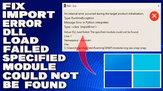 How To Fix ImportError DLL Load Failed The Specified Module Could Not Be Found Solution [upl. by Karlan302]