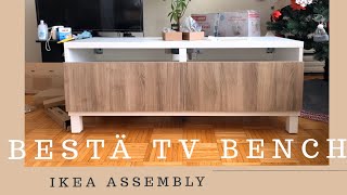 HOW TO BUILD Bestå TV Bench with PUSH OPEN Drawer in Walnut [upl. by Fawcette]