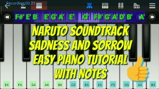 Naruto Soundtrack  Sadness And Sorrow  Easy Piano Tutorial [upl. by Ramalahs92]