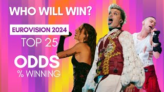 Who will win Eurovision 2024  ODDS TOP 25 Grand Final [upl. by Jenny]