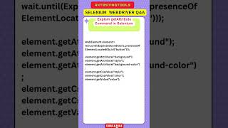 33Explain getAttribute Command in Selenium [upl. by Shurlocke]