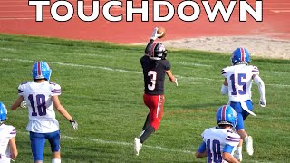 CRAZY TOUCHDOWN FROM TIPPED PASS AT LAST JV FOOTBALL GAME 🏈 [upl. by Anev]