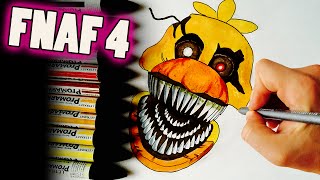 How To Draw Nightmare Chica From FNaF 4 Step By Step Drawing Lesson [upl. by Nelli]