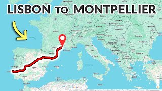 Lisbon to Montpellier Europe Road Trip COMPLETE Drive Timelapse 4K [upl. by Srini]