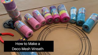 How To Make A Deco Mesh Wreath  Easter DIY  Dollar Tree DIY [upl. by Kast]