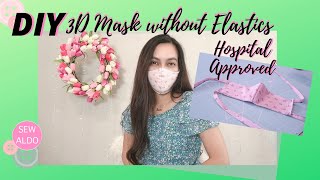 DIY 3D face mask with adjustable straps no elastic required  CDC and Hospital approved mask [upl. by Kress]