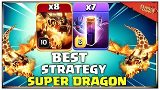 New Th15 Air Spam Th15 Mass Super Dragon Attack Strategy with Bat Spell  Clash of Clans [upl. by Nomelihp]