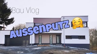 Hausbau Blog 42 Außenputz FERTIG Möbel Shopping DIY flächenbündige Innentür Part 2 [upl. by Ahsiret]