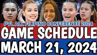 PVL GAME SCHEDULE MARCH 21 2024 pvl2024 pvlgameschedule gameschedule pvlallfilipinoconference [upl. by Bjork245]