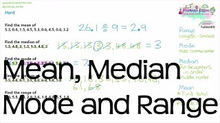 Averages Mean Median and Mode and Range  Revision for Maths GCSE and iGCSE [upl. by Inalaeham]