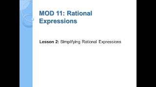 Simplifying Rational Expressions [upl. by Otnicaj588]