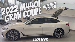 First Look at 2022 BMW G26 M440i Gran Coupe Individual Edition Mineral White Metallic Black Vernasca [upl. by Ailee276]