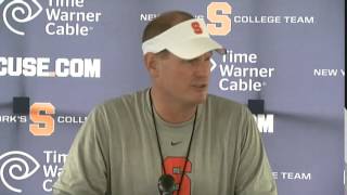 Training Camp Day 4 Scott Shafer Presser  Syracuse Football [upl. by Sirret]