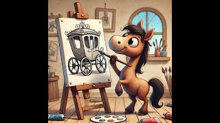 Horse cartoon drawing a carriage [upl. by Chicoine]