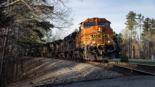 Chasing NS 19W with BNSF Leading a Massive Consist [upl. by Yevad]