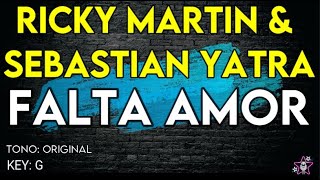 Sebastian Yatra amp Ricky Martin  Falta Amor  Karaoke Instrumental [upl. by Schellens559]