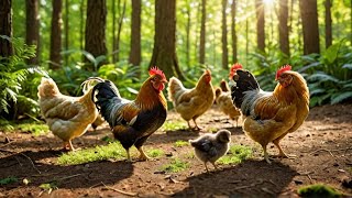 🐔🍃 FreeRange Chickens Snack on Forest Goodies [upl. by Adanar]