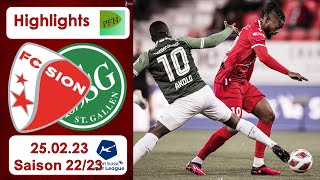 Highlights FC Sion vs FC StGallen 25022023 [upl. by Ornas]