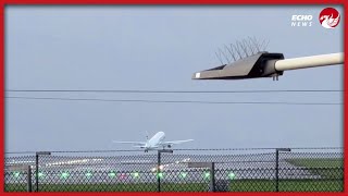 Plane aborts landing in Storm Pia winds as flights divert from Manchester Airport [upl. by Hirai]