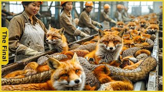 The Horrifying Truth Inside The Worlds Largest Fox Processing Factory in China  Factory Tour [upl. by Wellesley]